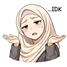 Hijabi mascot shrugging